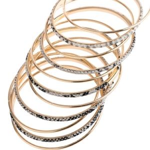 Gray and Black Gold Animal Print Bracelets